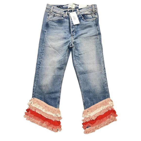 McGuire Women’s Jeans Cha Cha Fringe Cropped Tequila Sunrise Sz 3… - Picture 4 of 9